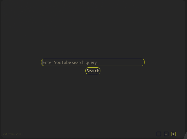 vid.frnki minimalist YouTube client interface